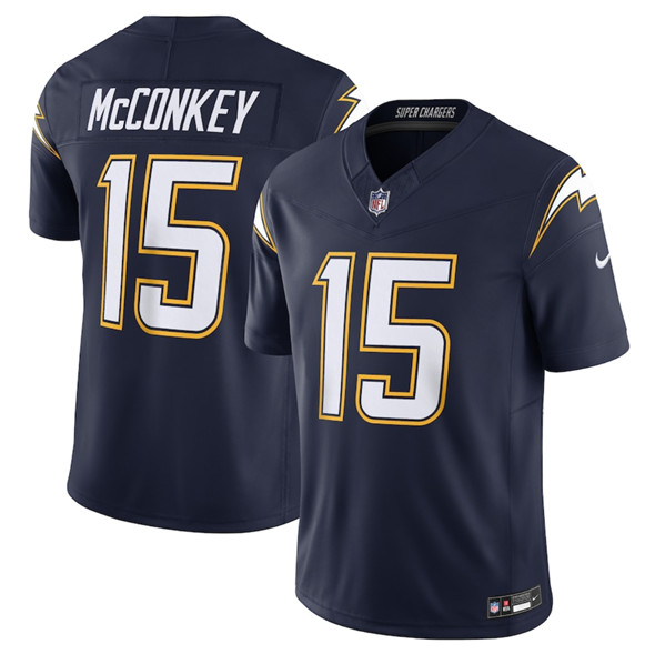 Men's Los Angeles Chargers #15 Ladd McConkey Navy 2025 F.U.S.E. Alternate Vapor Limited Football Stitched Jersey