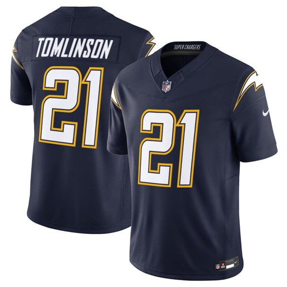 Men's Los Angeles Chargers #21 LaDainian Tomlinson Navy 2025 F.U.S.E. Alternate Vapor Limited Football Stitched Jersey