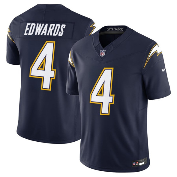 Men's Los Angeles Chargers #4 Taylor Heinicke Navy 2025 F.U.S.E. Alternate Vapor Limited Football Stitched Jersey