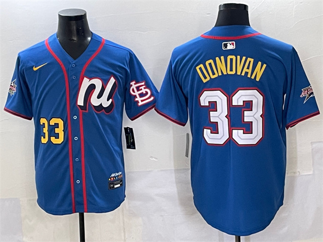Men's National League #33 Brendan Donovan Blue 2025 All-Star Edition Limited Stitched Baseball Jersey