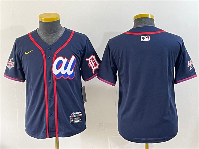 Women's American League Detroit Tigers Blank Navy 2025 All-Star Edition Limited Stitched Baseball Jersey(Run Small)