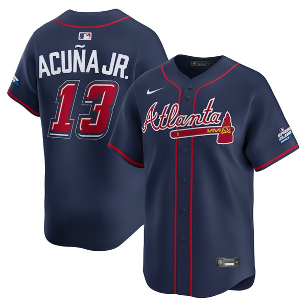 Men's Atlanta Braves #13 Ronald Acuna Jr. Navy 2025 Speedway Classic Alternate Limited Stitched Baseball Jersey