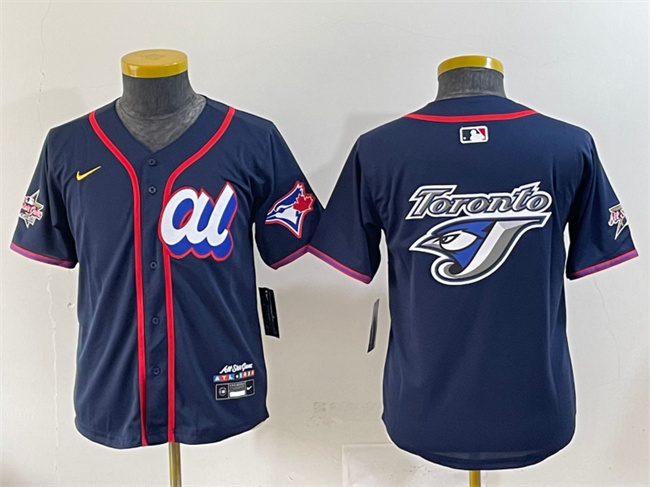 Youth American League Toronto Blue Jays Team Big Logo Navy 2025 All-Star Edition Limited Stitched Baseball Jersey