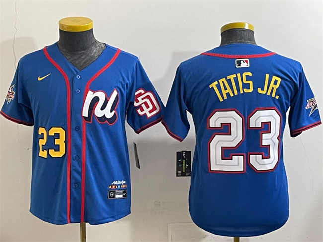 Youth National League #23 Fernando Tatis Jr. Blue 2025 All-Star Edition Limited Stitched Baseball Jersey