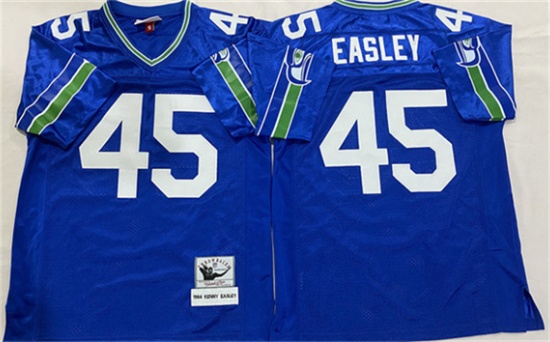 Men's Seattle Seahawks #45 Kenny Easley Royal Throwback Football Stitched Jersey