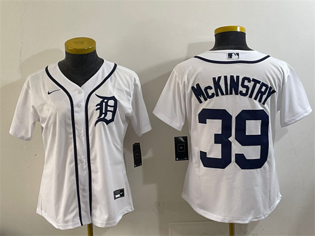Youth Detroit Tigers #39 Zach McKinstry White Cool Base Stitched Baseball Jersey
