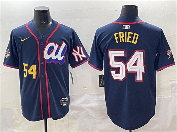 Men's American League #54 Max Fried Navy 2025 All-Star Edition Limited Stitched Baseball Jersey