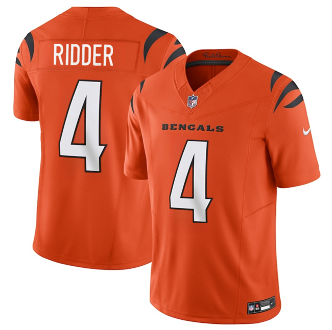 Men's Cincinnati Bengals #4 Desmond Ridder Orange 2025 F.U.S.E. Vapor Untouchable Limited Football Stitched Jersey
