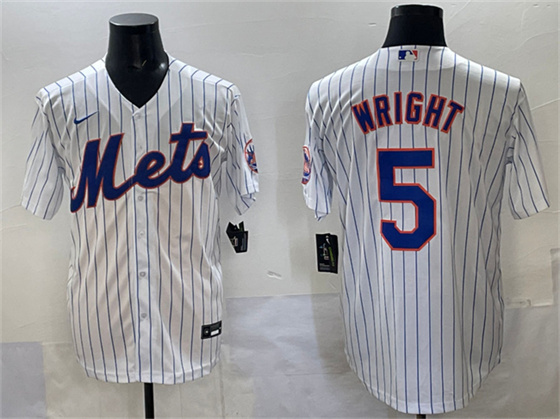 Men's New York Mets #5 David Wright White Stitched Baseball Jersey
