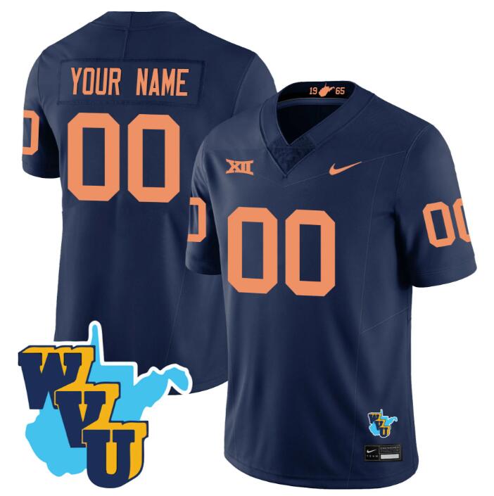 Men's West Virginia Mountaineers ACTIVE PLAYER Custom Navy F.U.S.E. 1965-2025 Throwback Stitched Jersey
