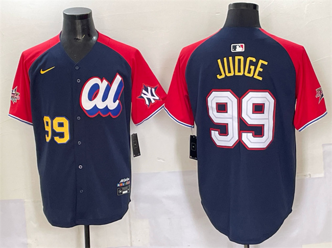 Men's American League #99 Aaron Judge Navy Red Alternate 2025 All-Star Edition Limited Stitched Baseball Jersey