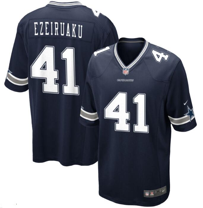 Men's Dallas Cowboys #41 Donovan Ezeiruaku Navy Stitched Football Game Jersey