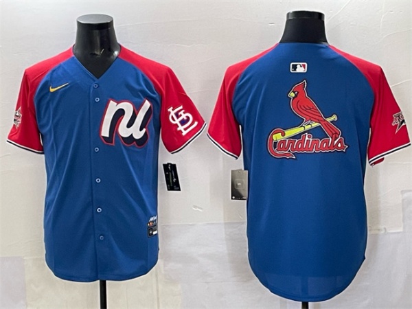 Men's National League St. Louis Cardinals Team Big Logo Blue Red Alternate 2025 All-Star Edition Limited Stitched Baseball Jersey
