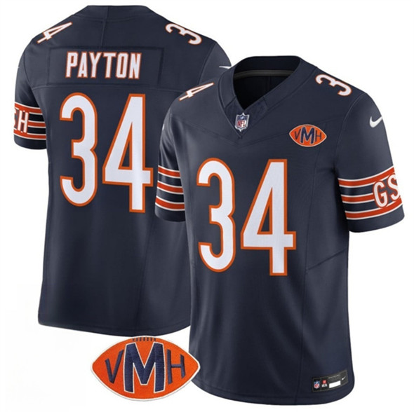 Men's Chicago Bears #34 Walter Payton Navy 2025 F.U.S.E. With VMH Patch Vapor Untouchable Limited Football Stitched Jersey