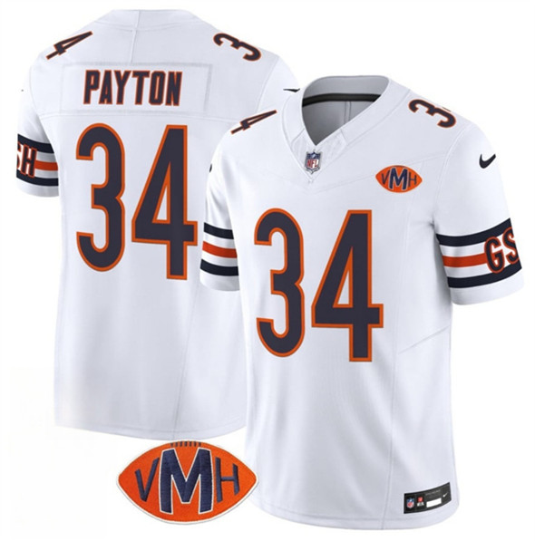 Men's Chicago Bears #34 Walter Payton White 2025 F.U.S.E. With VMH Patch Vapor Untouchable Limited Football Stitched Jersey