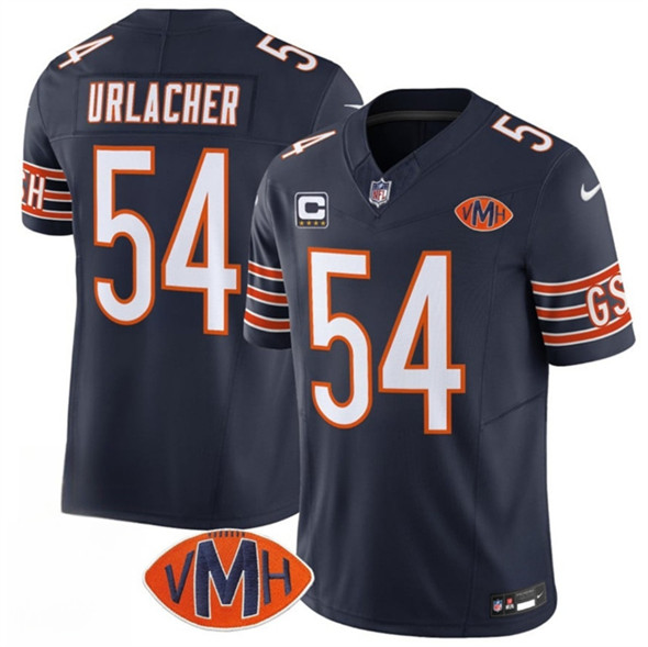 Men's Chicago Bears #54 Brian Urlacher Navy 2025 F.U.S.E. With 4-Star C Patch VMH Patch Vapor Untouchable Limited Football Stitched Jersey