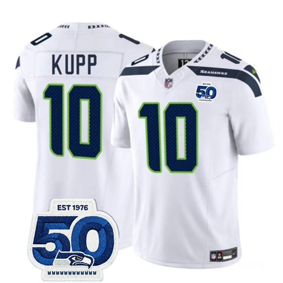 Men's Seattle Seahawks #10 Cooper Kupp White 2025 F.U.S.E. Vapor Untouchable Limited Football Stitched Jersey