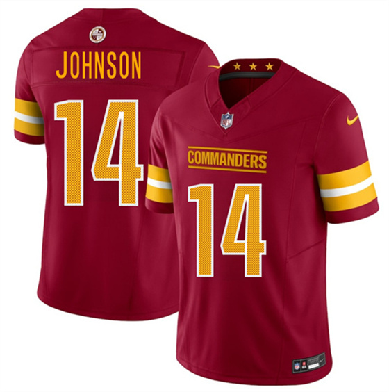 Men's Washington Commanders #14 Josh Johnson Burgundy 2025 Draft F.U.S.E. Vapor Limited Football Stitched Jersey