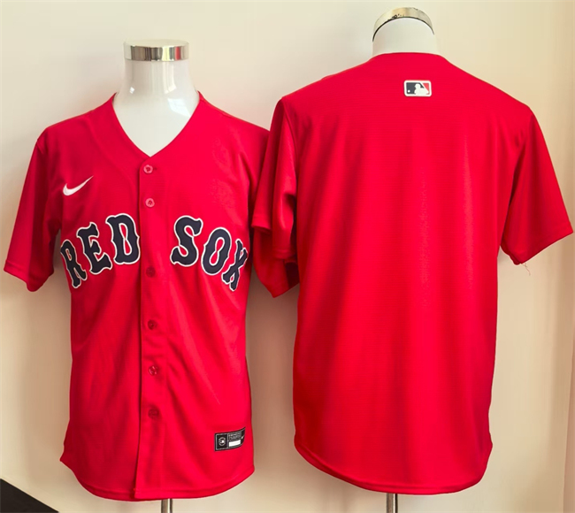 Men's Boston Red Sox Blank Red Limited Stitched Baseball Jersey