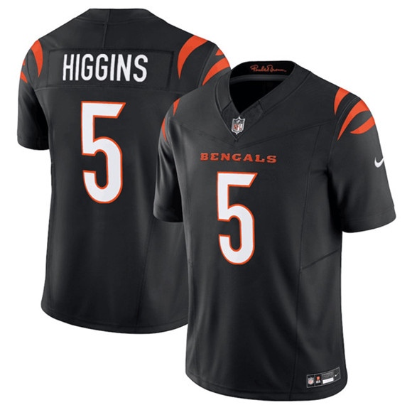 Men's Cincinnati Bengals #5 Tee Higgins Black F.U.S.E. Vapor Untouchable Limited Football Stitched Jersey