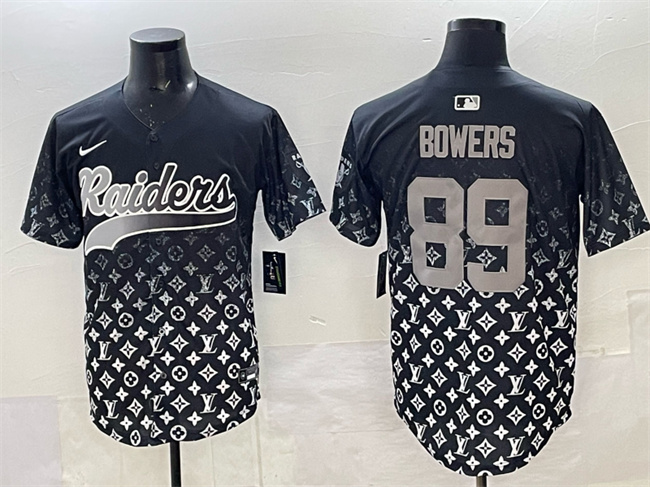 Men's Las Vegas Raiders #89 Brock Bowers Black Limited Stitched Baseball Jersey