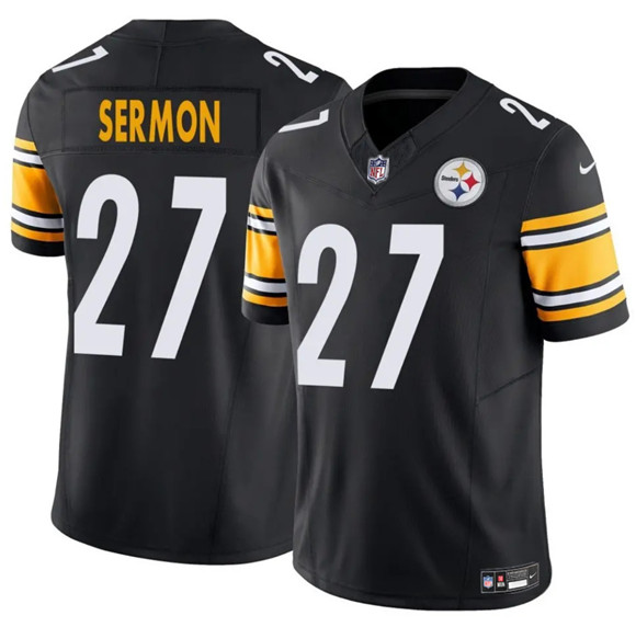 Men's Pittsburgh Steelers #27 Trey Sermon Black 2025 F.U.S.E. Vapor Untouchable Limited Football Stitched Jersey