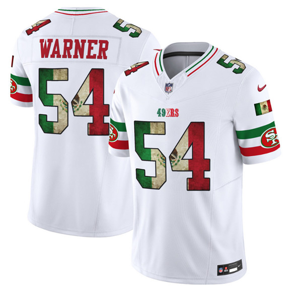 Men's San Francisco 49ers #54 Fred Warner White 2025 F.U.S.E. Mexico Vapor Limited Football Stitched Jersey