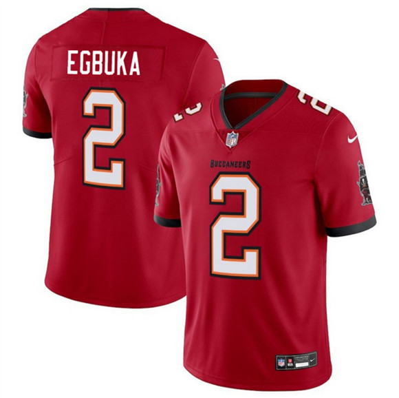 Men's Tampa Bay Buccaneers #2 Emeka Egbuka Red 2025 Draft Vapor Limited Football Stitched Jersey