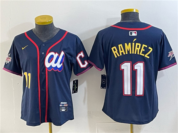 Youth American League #11 José Ramírez Navy 2025 All-Star Edition Limited Stitched Baseball Jersey