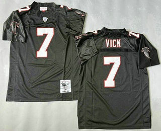Men's Atlanta Falcons #7 Michael Vick Black 2003 Throwback Jersey
