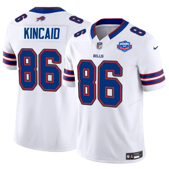 Men's Buffalo Bills #86 Dalton Kincaid White 2025 F.U.S.E. With Farewell Patch Vapor Untouchable Limited Football Stitched Jersey