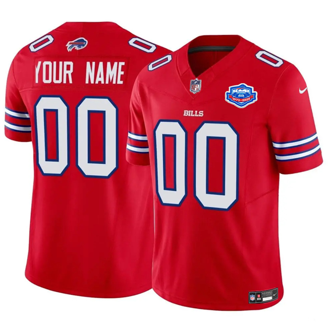 Men's Buffalo Bills Active Player Custom Red 2025 F.U.S.E. With Farewell Patch Vapor Untouchable Limited Football Stitched Jersey
