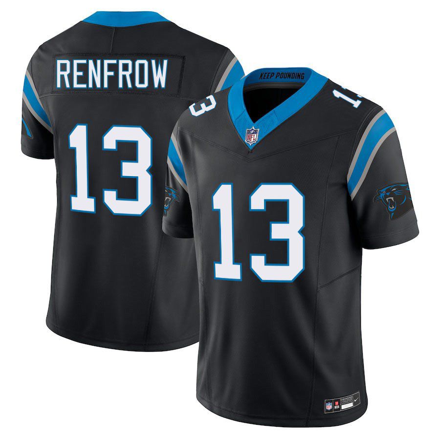 Men's Carolina Panthers #13 Hunter Renfrow Black Limited Stitched Jersey