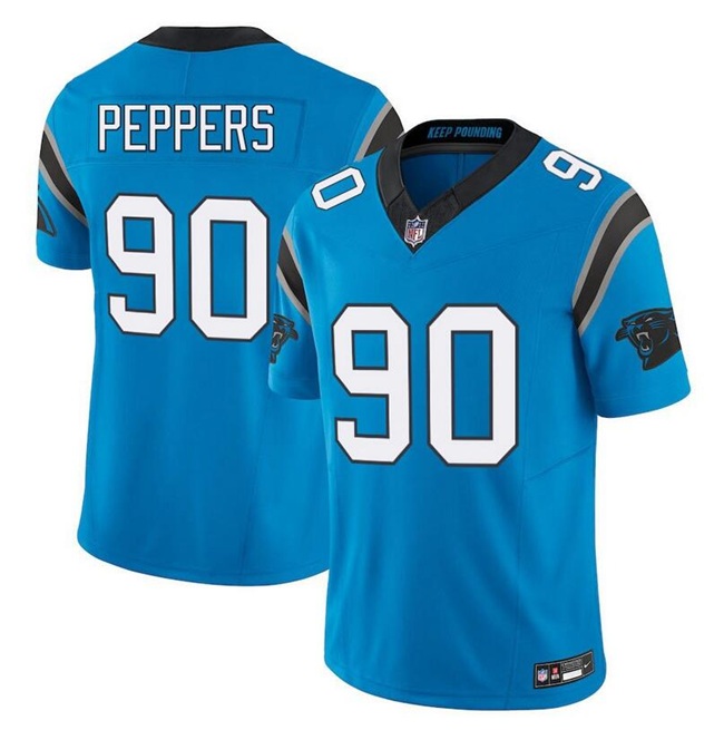 Men's Carolina Panthers #90 Julius Peppers Blue F.U.S.E. Vapor Limited Football Stitched Jersey