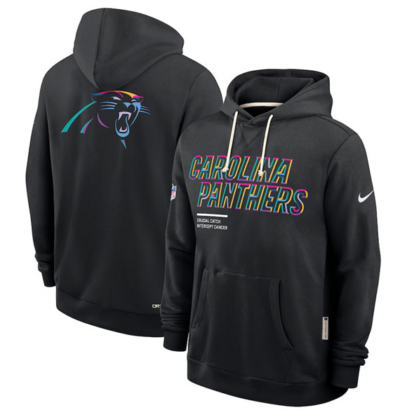 Men's Carolina Panthers Black 2025 Crucial Catch Dri-FIT Hoodie
