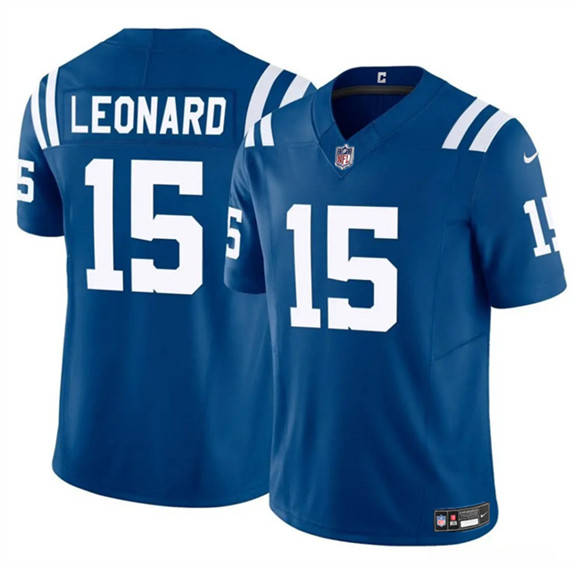 Men's Indianapolis Colts #15 Riley Leonard Blue 2025 F.U.S.E. Vapor Limited Football Stitched Jersey