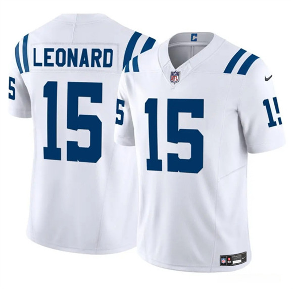 Men's Indianapolis Colts #15 Riley Leonard White 2025 F.U.S.E. Vapor Limited Football Stitched Jersey