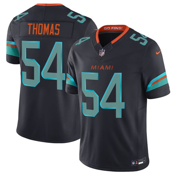 Men's Miami Dolphins #54 Zach Thomas Black 2025 F.U.S.E. “Rivalries” Vapor Limited Football Stitched Jersey