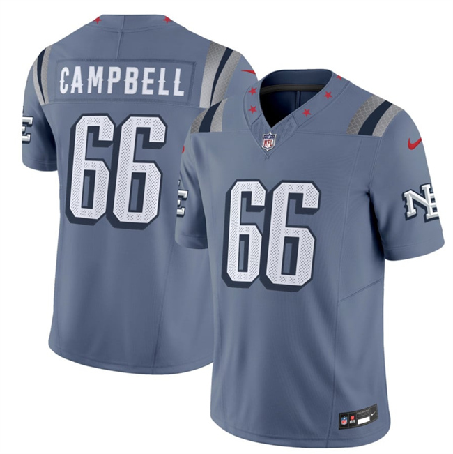 Men's New England Patriots #66 Will Campbell 2025 F.U.S.E. “Rivalries” Vapor Limited Football Stitched Jersey