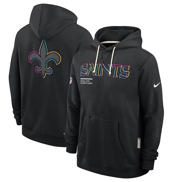 Men's New Orleans Saints Black 2025 Crucial Catch Dri-FIT Hoodie