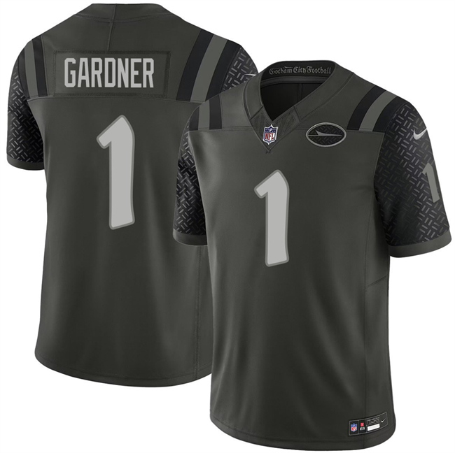 Men's New York Jets #1 Ahmad Gardner Black 2025 F.U.S.E. “Rivalries” Vapor Limited Football Stitched Jersey