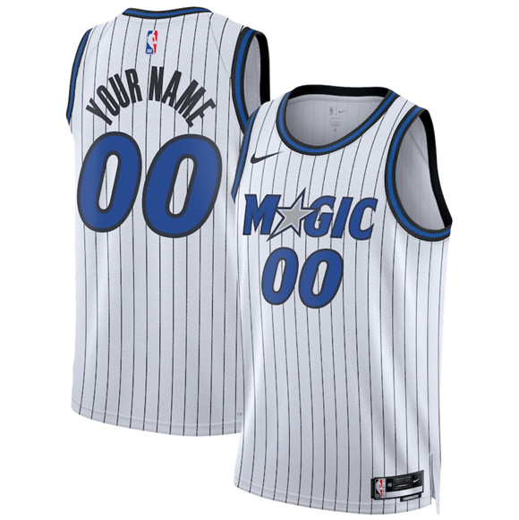 Men's Orlando Magic Active Player Custom White 2025 Association Edition Stitched Basketball Jersey