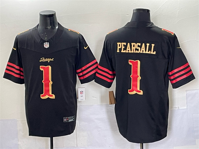 Men's San Francisco 49ers #1 Ricky Pearsall Black 2025 F.U.S.E. “Rivalries” Vapor Limited Stitched Football Jersey