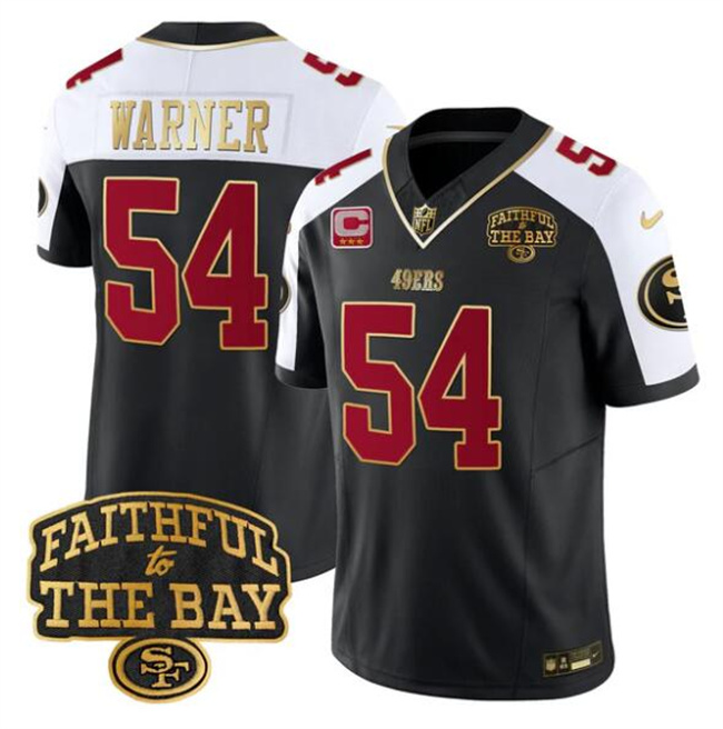 Men's San Francisco 49ers #54 Fred warner Black Alternate 2025 F.U.S.E. 3-Star C With Faithful To The Bay Patch Limited V8 Football Stitched Jersey