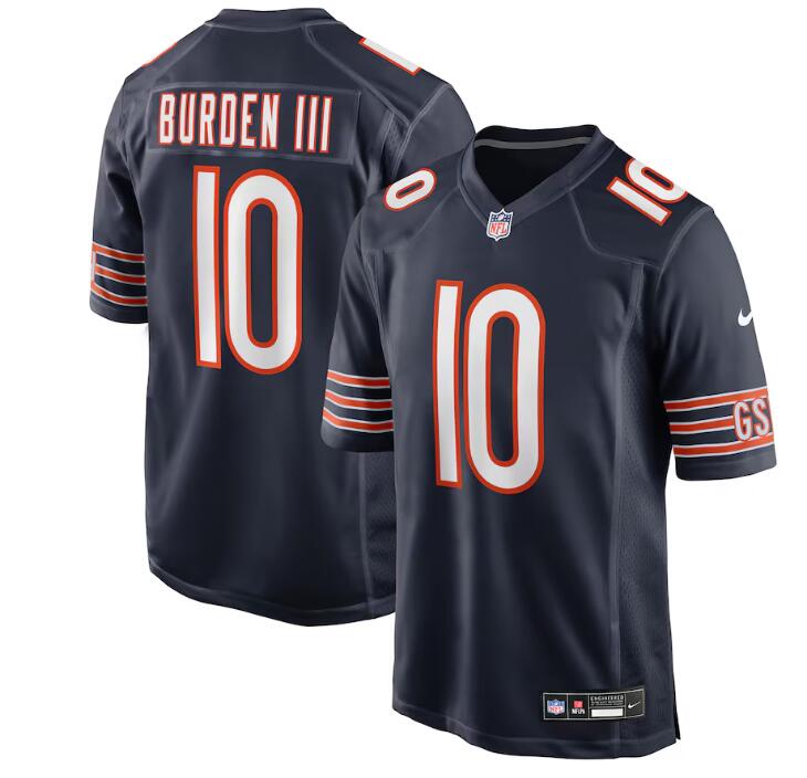 Men's Chicago Bears #10 Luther Burden III Navy Game Nike Jersey