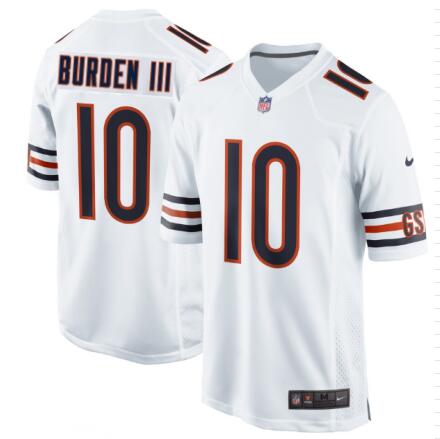 Men's Chicago Bears #10 Luther Burden III White Game Nike Jersey