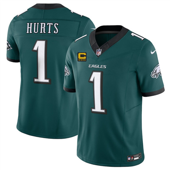 Men's Philadelphia Eagles #1 Jalen Jurts Green 2025 F.U.S.E. With 4-Star C Patch Vapor Untouchable Limited Football Stitched Jersey