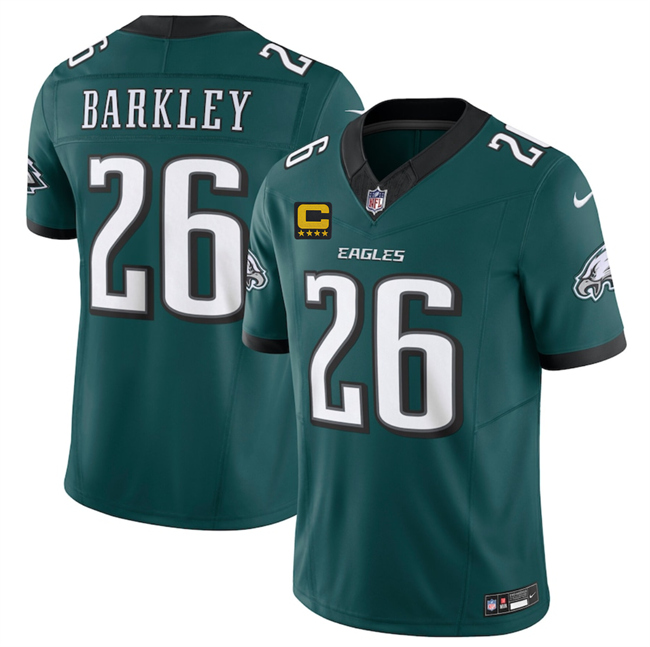 Men's Philadelphia Eagles #26 Saquon Barkley Green 2025 F.U.S.E. With 4-Star C Patch Vapor Untouchable Limited Stitched Football Jersey