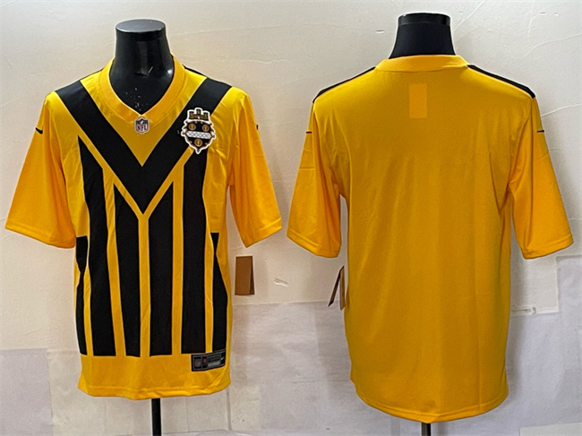 Men's Pittsburgh Steelers Blank Gold 1933 Throwback Alternate Football Stitched Jersey