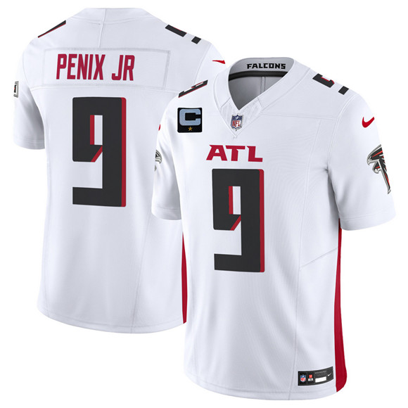 Men's Atlanta Falcons #9 Michael Penix Jr White 2025 F.U.S.E. With 1-Star C Patch Vapor Untouchable Limited Football Stitched Jersey